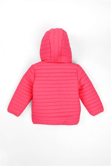 Kapüşonlu Dar Kalıp Uzun Kol Fuşya Renk Mont