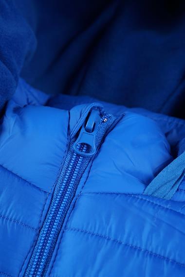 Kapüşonlu Dar Kalıp Uzun Kol Saks Renk Mont