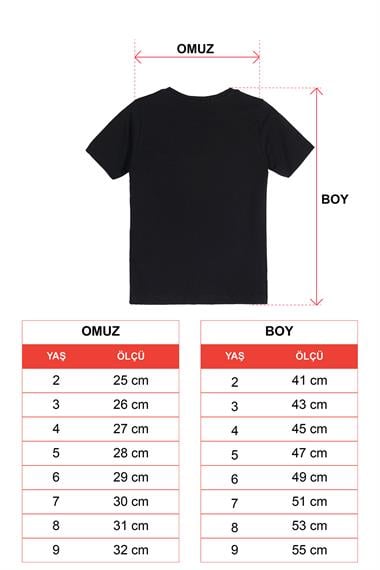 Bisiklet Yaka Kısa Kol Araba Baskılı Siyah Renk Erkek Çocuk Tshirt