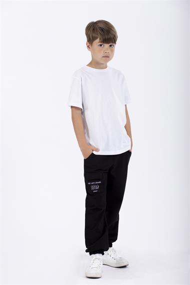 Dont Left Nothıng Stop You Yazı Baskılı Siyah Renk Erkek Çocuk Esofman Tek Alt