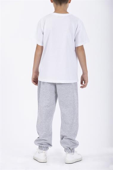 Dont Left Nothıng Stop You Yazı Baskılı Gri Renk Erkek Çocuk Esofman Tek Alt