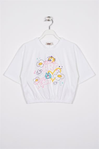 There Is Art  Baskılı Ekru Renk Kız Çocuk T-shirt