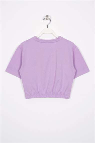 There Is Art  Baskılı Lila Renk Kız Çocuk T-shirt