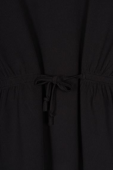 Bisiklet Yaka Bağlama Detaylı Siyah Renk Kız Çocuk Taylı Takım