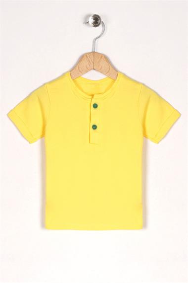 Bisiklet Yaka Kısa Kol Panda Figürlü İçi Tshirtlü Koyu Yeşil Renk Erkek Çocuk Şortlu Salopet