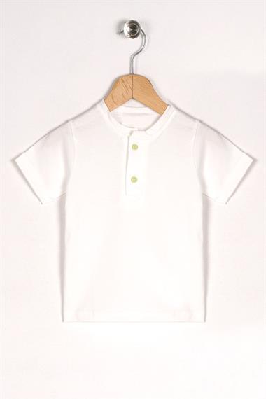 Bisiklet Yaka Kısa Kol Panda Figürlü İçi Tshirtlü Sarı Renk Erkek Çocuk Şortlu Salopet