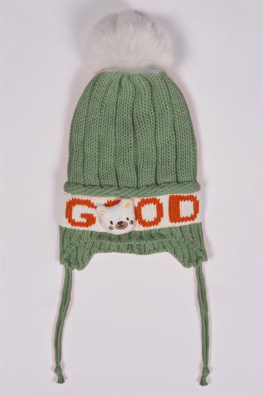 Ayıcıklı Çağla-Beyaz Renk Bere