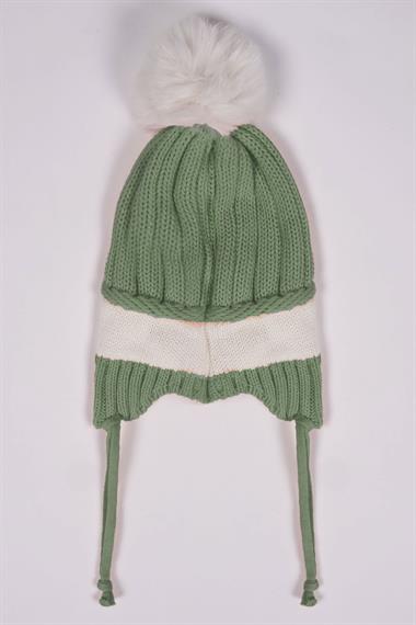 Ayıcıklı Çağla-Beyaz Renk Bere