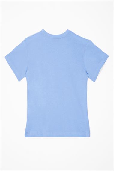Bisiklet Yaka Açık Mavi Renk Erkek Çocuk Tshirt