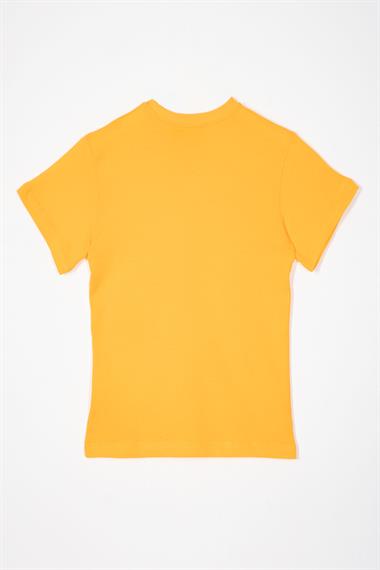 Bisiklet Yaka Koyu Sarı Renk Erkek Çocuk Tshirt
