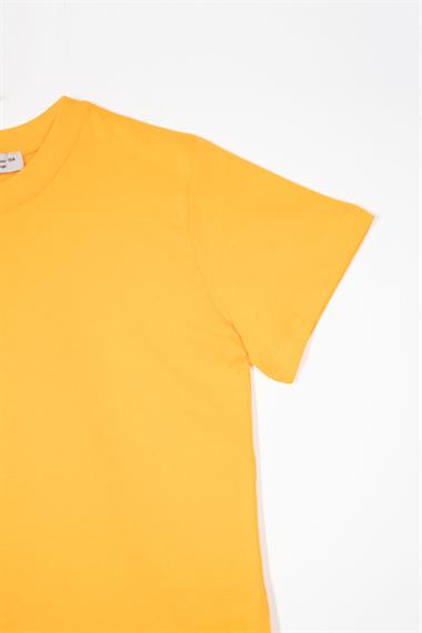 Bisiklet Yaka Koyu Sarı Renk Erkek Çocuk Tshirt