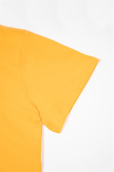 Bisiklet Yaka Koyu Sarı Renk Erkek Çocuk Tshirt