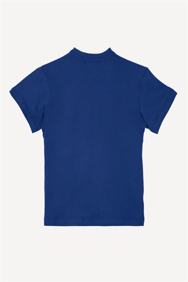 Bisiklet Yaka Lacivert Renk Erkek Çocuk Tshirt
