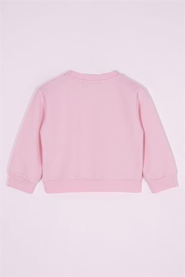 Bisiklet Yaka Uzun Kol Önü Süs Cep Kapaklı Açık Pembe Renk Eşofman Takım