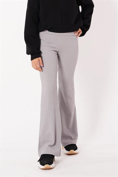 Fitilli Ispanyol Paça Gri Renk Kız Çocuk Tayt