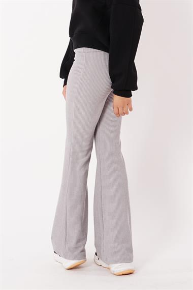 Fitilli Ispanyol Paça Gri Renk Kız Çocuk Tayt