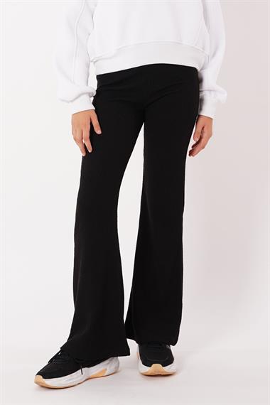 Fitilli Ispanyol Paça Siyah Renk Kız Çocuk Tayt