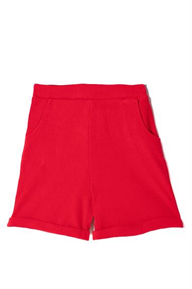 Fitilli Kırmızı Renk Kız Çocuk Şort