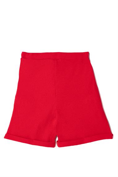 Fitilli Kırmızı Renk Kız Çocuk Şort