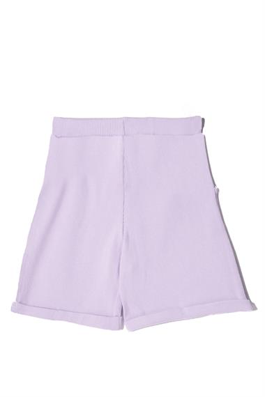 Fitilli Lila Renk Kız Çocuk Şort