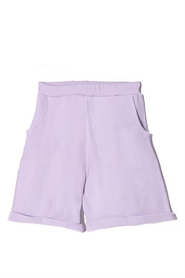 Fitilli Lila Renk Kız Çocuk Şort