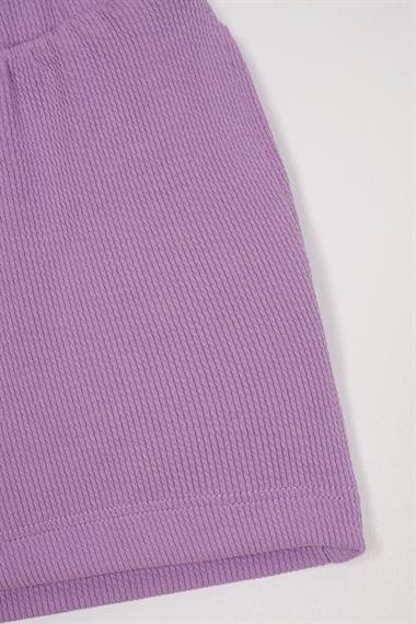 Fitilli Cepli Lila Renk Kız Çocuk Şort