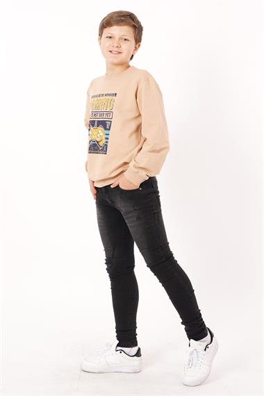 Gaming Baskılı Camel Renk Erkek Çocuk Sweatshirt