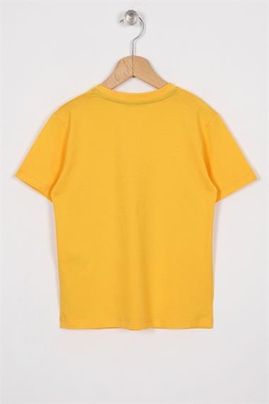 Oyun Konsolu Baskılı Oversize Sarı Renk Erkek Çocuk Tshirt