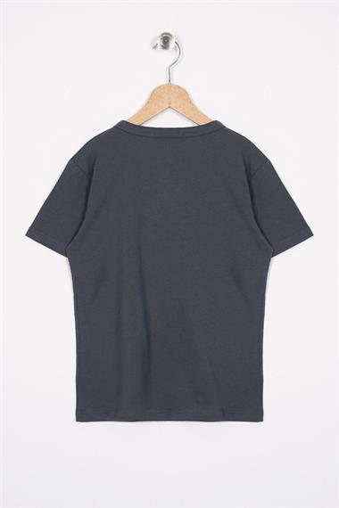 Patlı Düğmeli 2Li Ekru Füme Renk Erkek Çocuk Tshirt