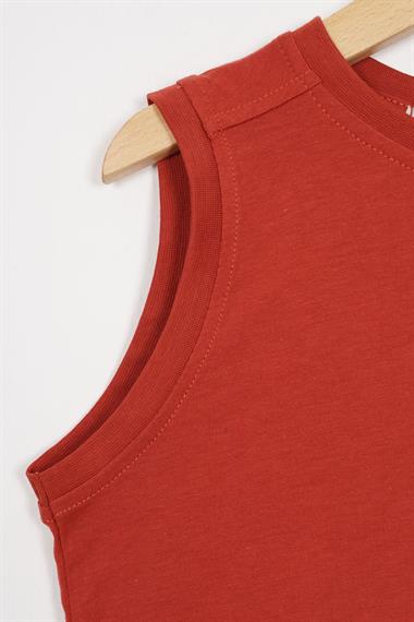 Sport Wear Armalı Kiremit Renk Erkek Çocuk Kaprili Takım