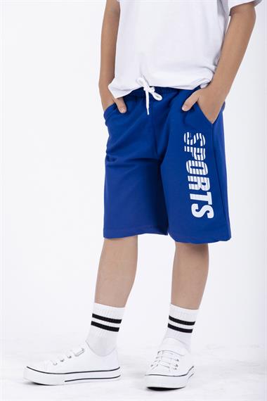 Sports Baskılı Saks Renk Erkek Çocuk Kapri