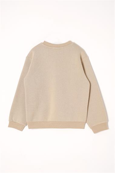 Ac Nakışlı Şardonlu Bej Renk Erkek Çocuk Sweat