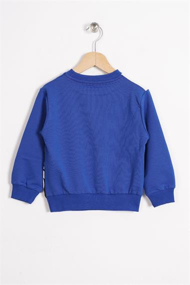 Tembel Hayvan Figürlü Saks Renk Erkek Çocuk Sweatshırt