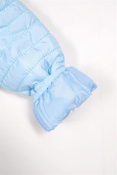 Kapüşonlu Dar Kalıp Uzun Kol Mavi Renk Mont