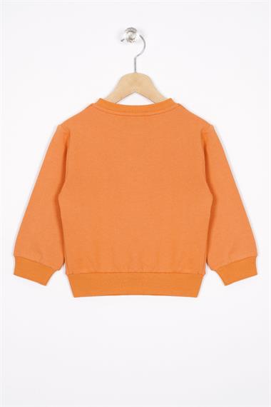 Basket Topu Nakışlı Kiremit Renk Erkek Çocuk Sweatshirt