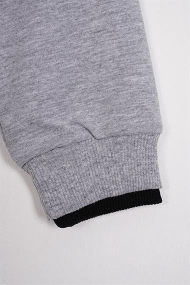 Yakası Kaşkorse Detaylı Gri Renk Erkek Çocuk Sweatshirt
