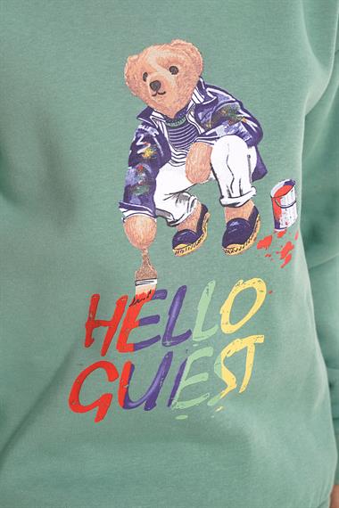 Hello Guest Baskılı Çağla Renk Erkek Çocuk Sweat