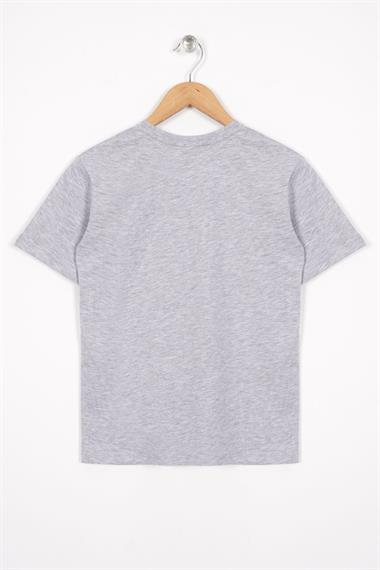 Los Angeles Baskılı Gri Melanj Renk Erkek Çocuk Tshirt