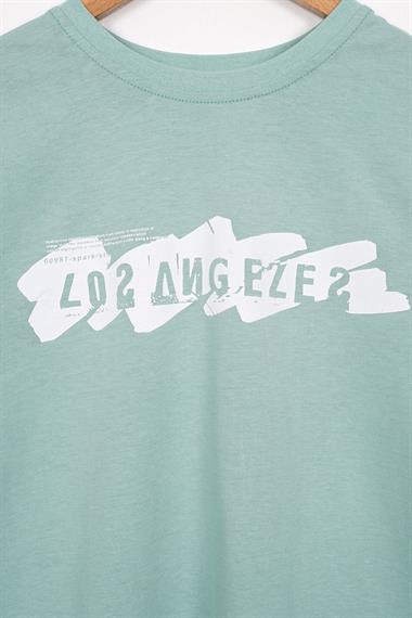 Los Angeles Baskılı Çağla Yeşili Renk Erkek Çocuk Tshirt
