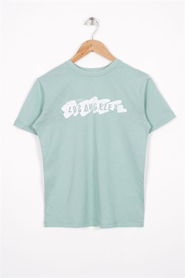 Los Angeles Baskılı Çağla Yeşili Renk Erkek Çocuk Tshirt