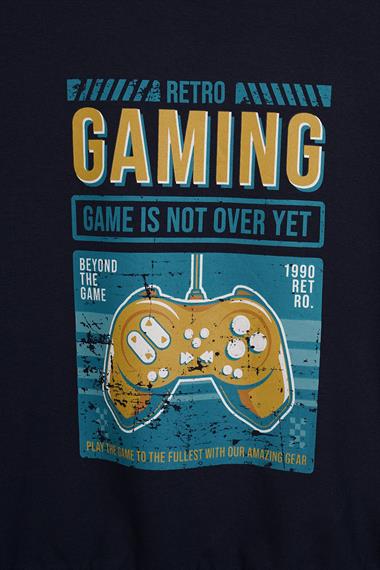 Gaming Baskılı Lacivert Renk Erkek Çocuk Sweatshirt