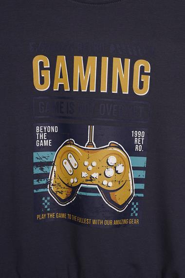 Gaming Baskılı Füme Renk Erkek Çocuk Sweatshirt
