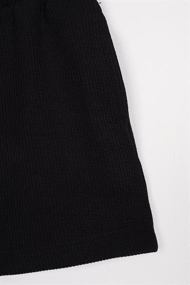 Fitilli Cepli Siyah Renk Kız Çocuk Şort