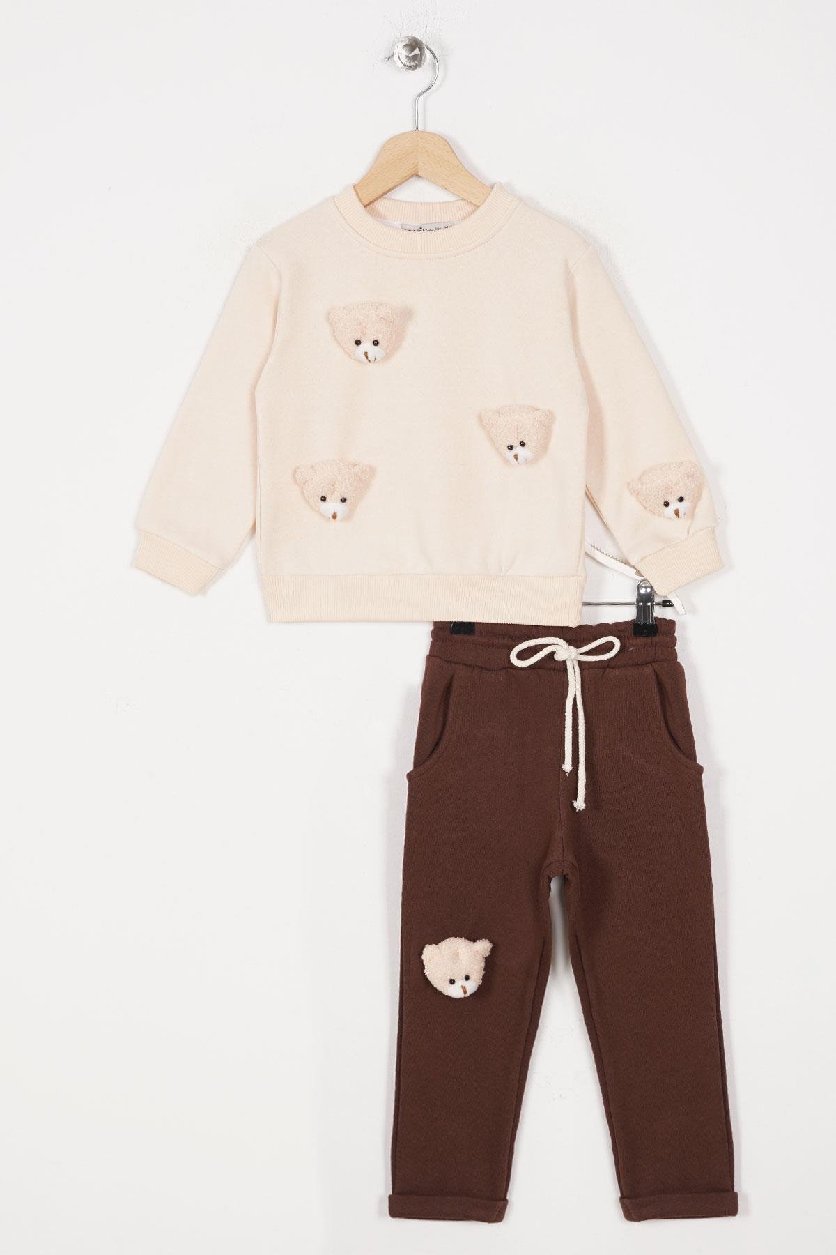 Acar 122048  3-7 Yas Ayı Aksesuarlı Ceplı Esofman Takım