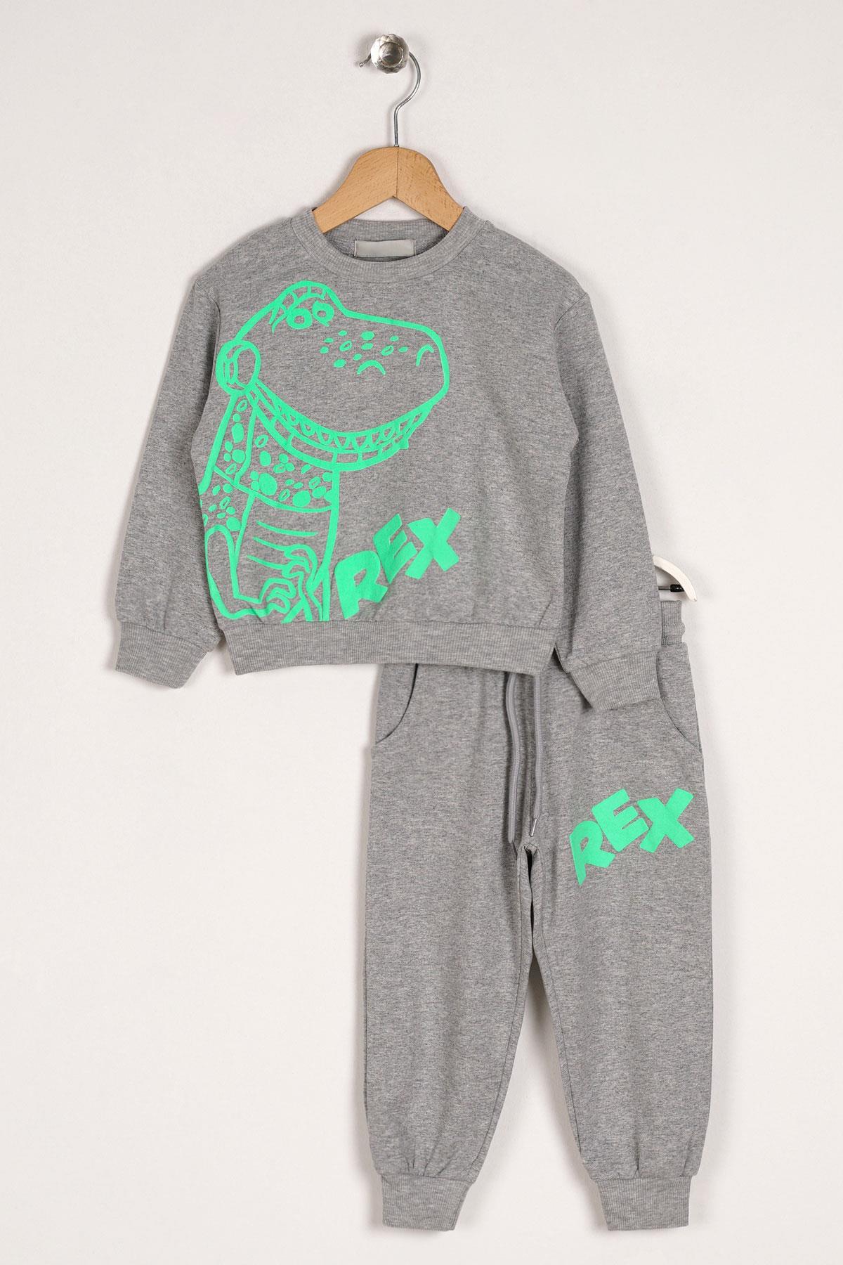 Acar 123047 Erkek Cocuk 3-7 Yas Tımsah Rex Baskılı Ikılı Takım