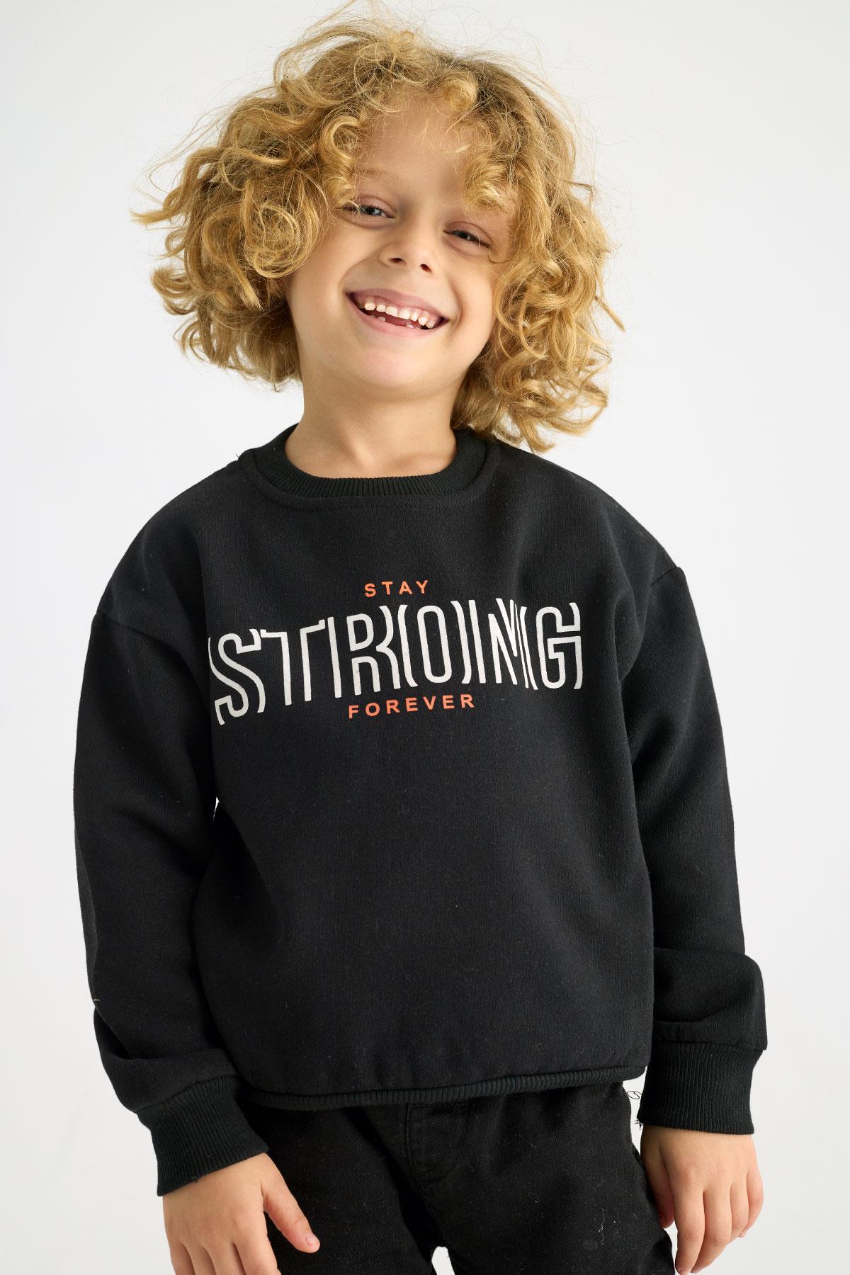 221446 ERKEK 5-8 YAŞ STORONG BASKILI SWEATSHIRT