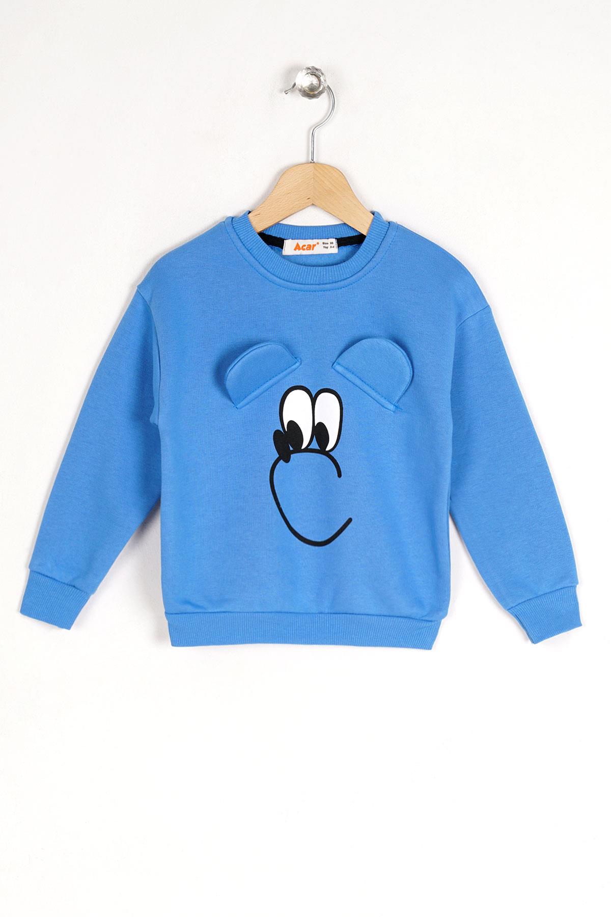 622615 KIZ 3-7 YAŞ KÖPEK BASKILI SWEATSHIRT