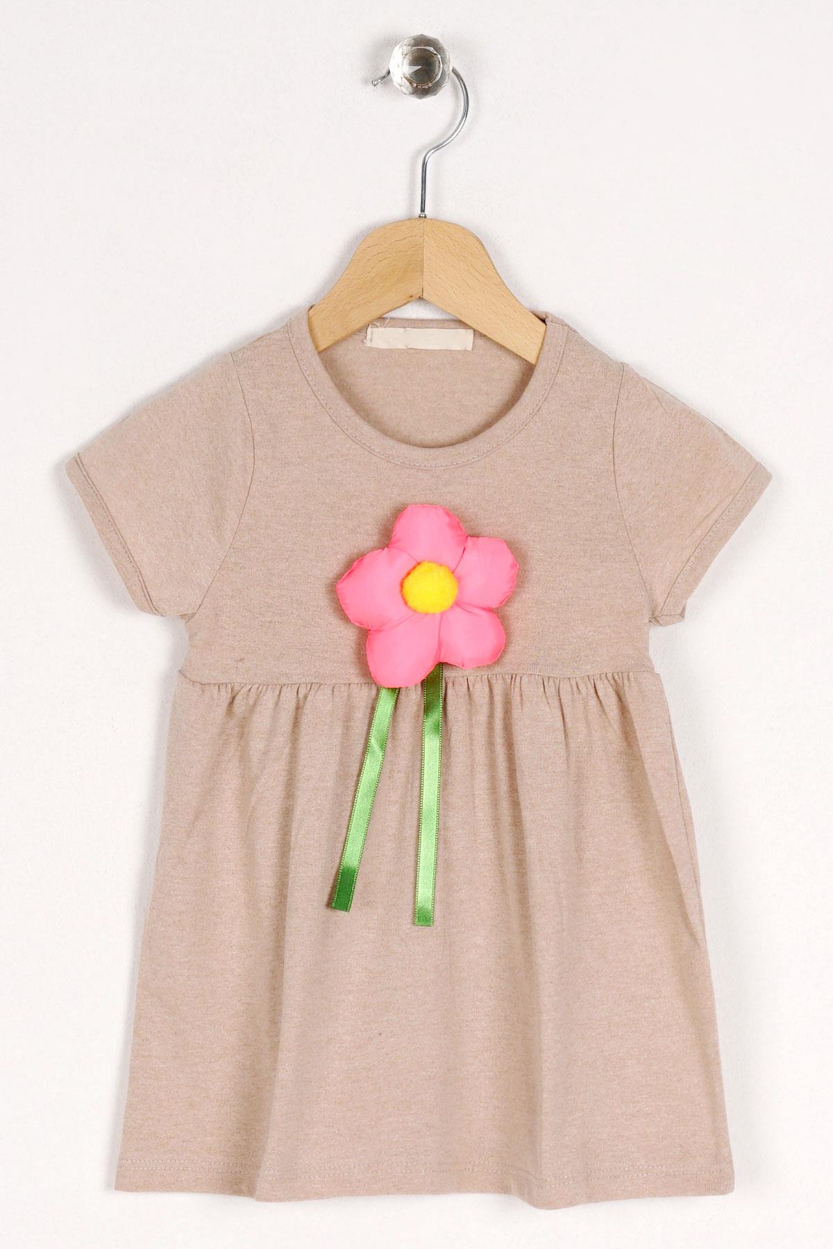 Wewe 8040 Kız Cocuk 1-4 Yas Puf Cıceklı Elbıse