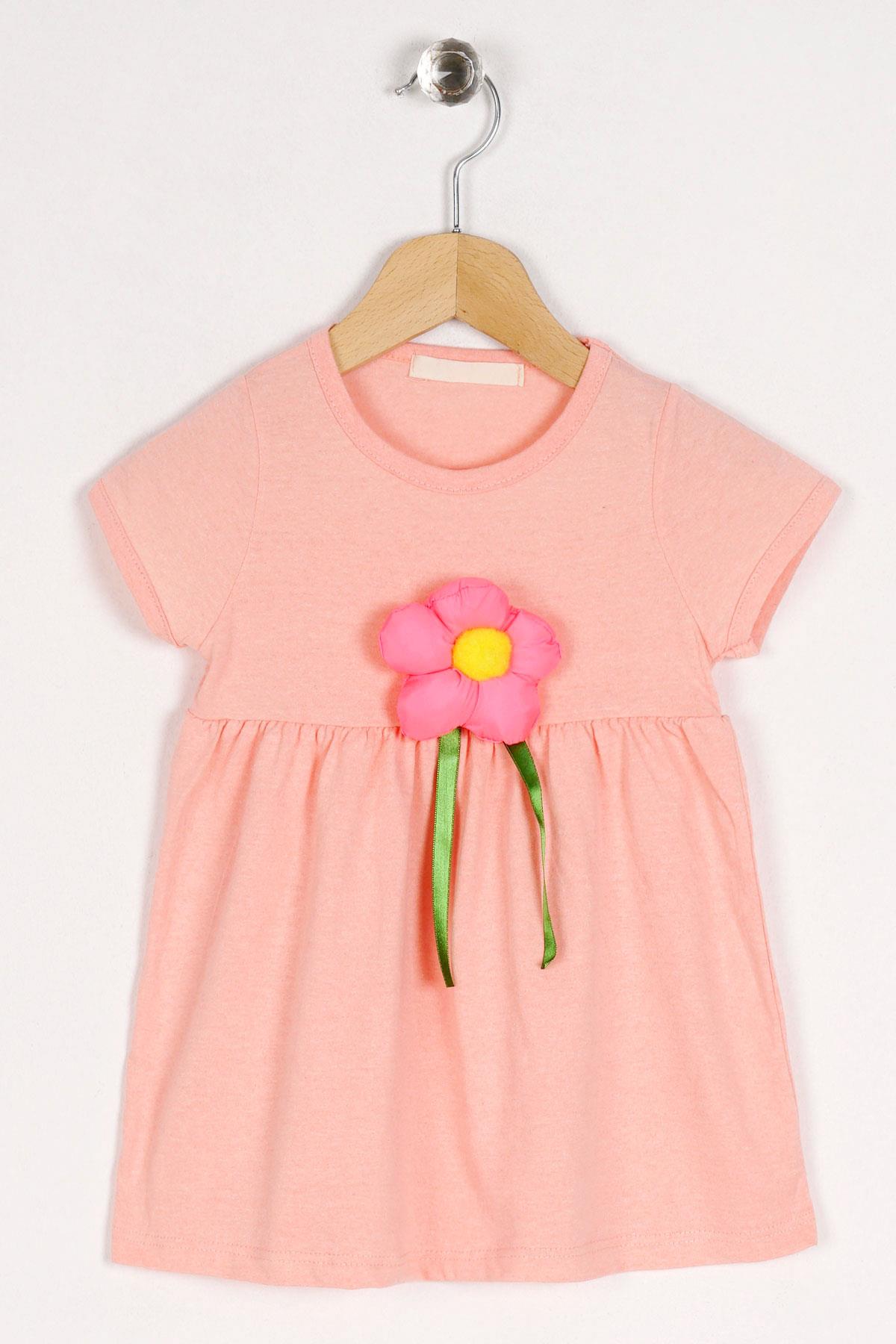 Wewe 8040 Kız Cocuk 1-4 Yas Puf Cıceklı Elbıse