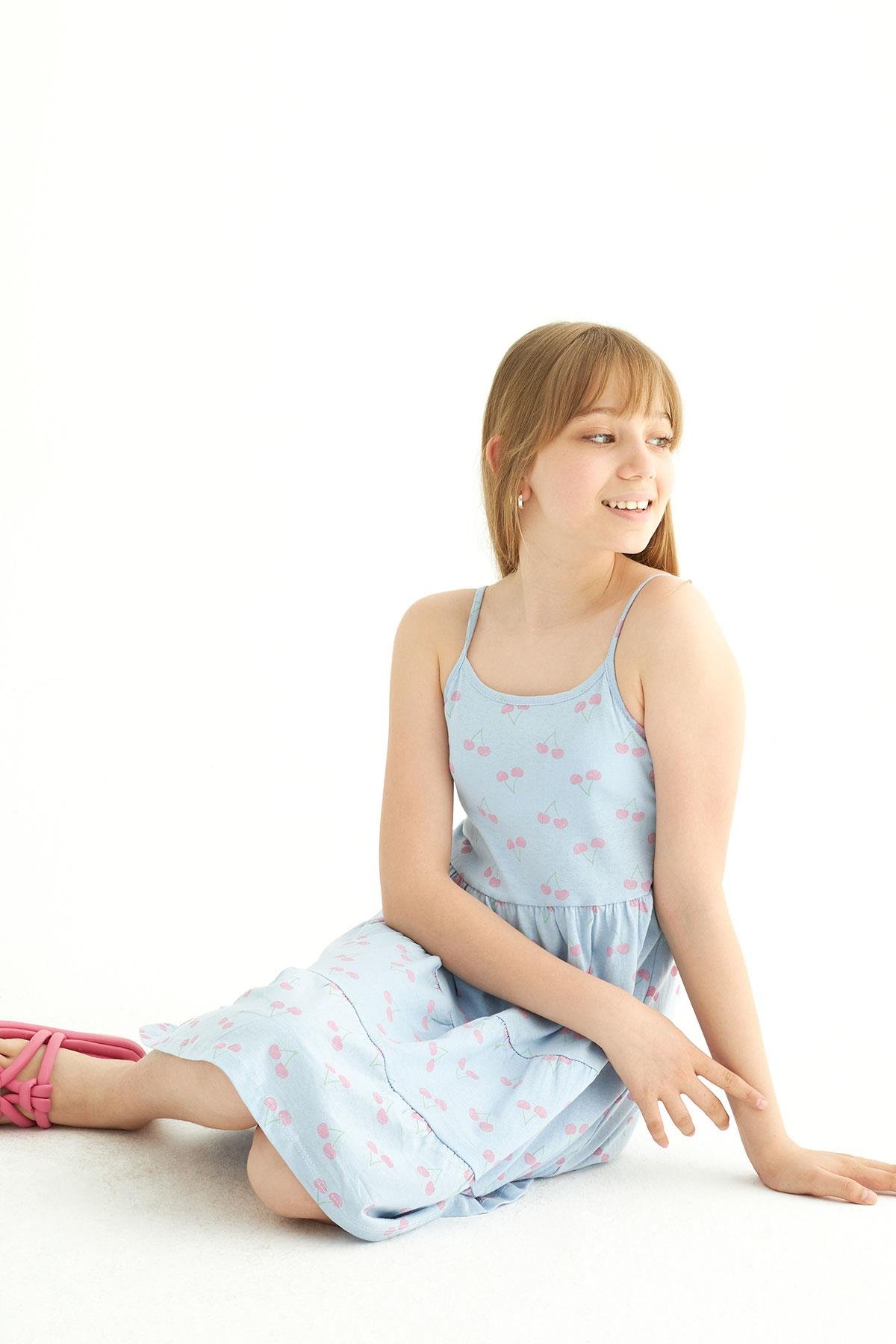 Alg Kız Cocuk 3-12 Yas Askılı Elbıse